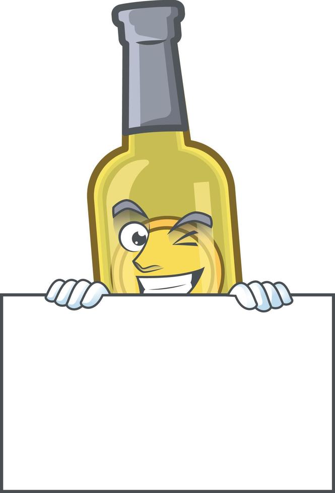 Champagne yellow bottle cartoon vector