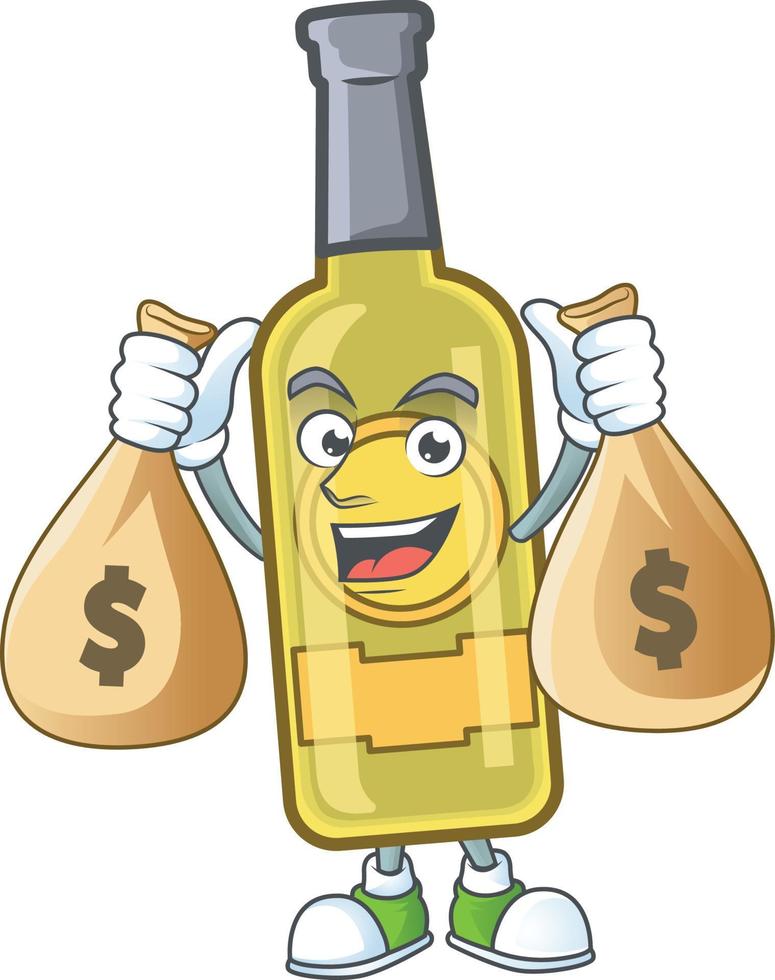 Champagne yellow bottle cartoon vector