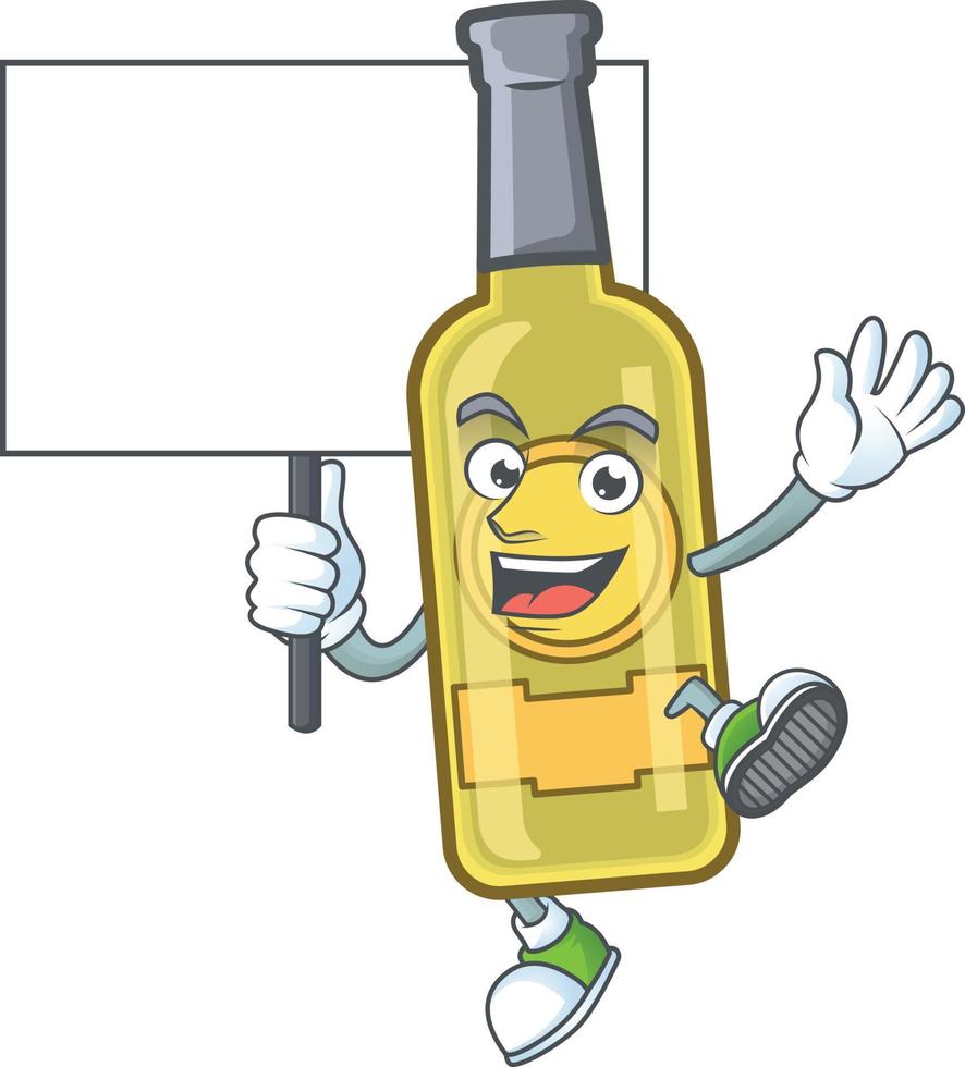 Champagne yellow bottle cartoon vector