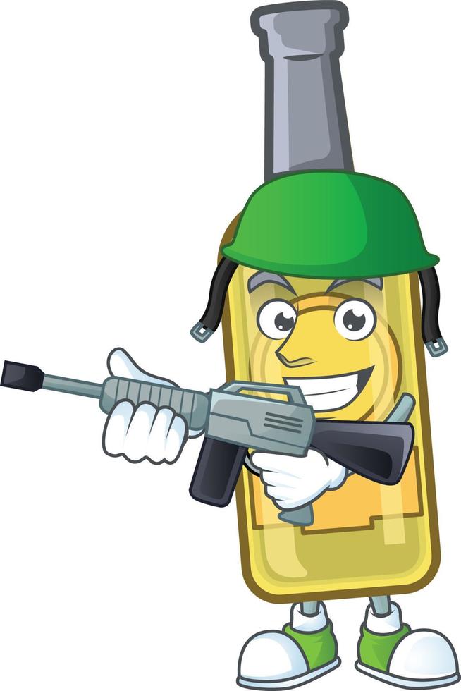 Champagne yellow bottle cartoon vector