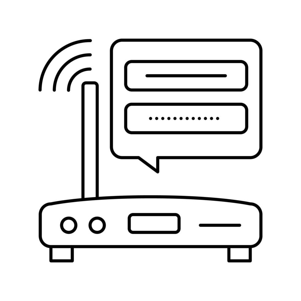 wifi router contraseña línea icono vector ilustración