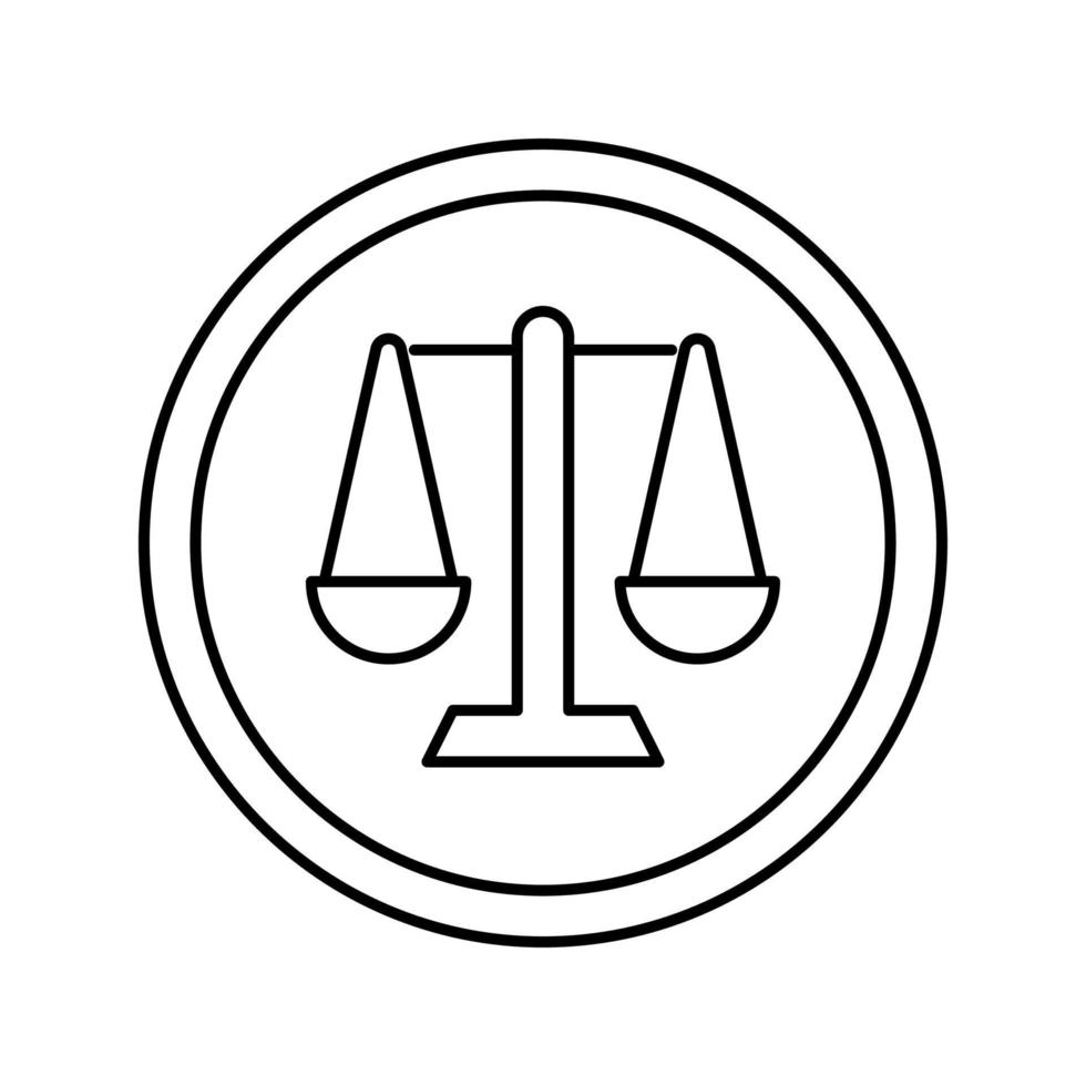 court sign line icon vector black illustration