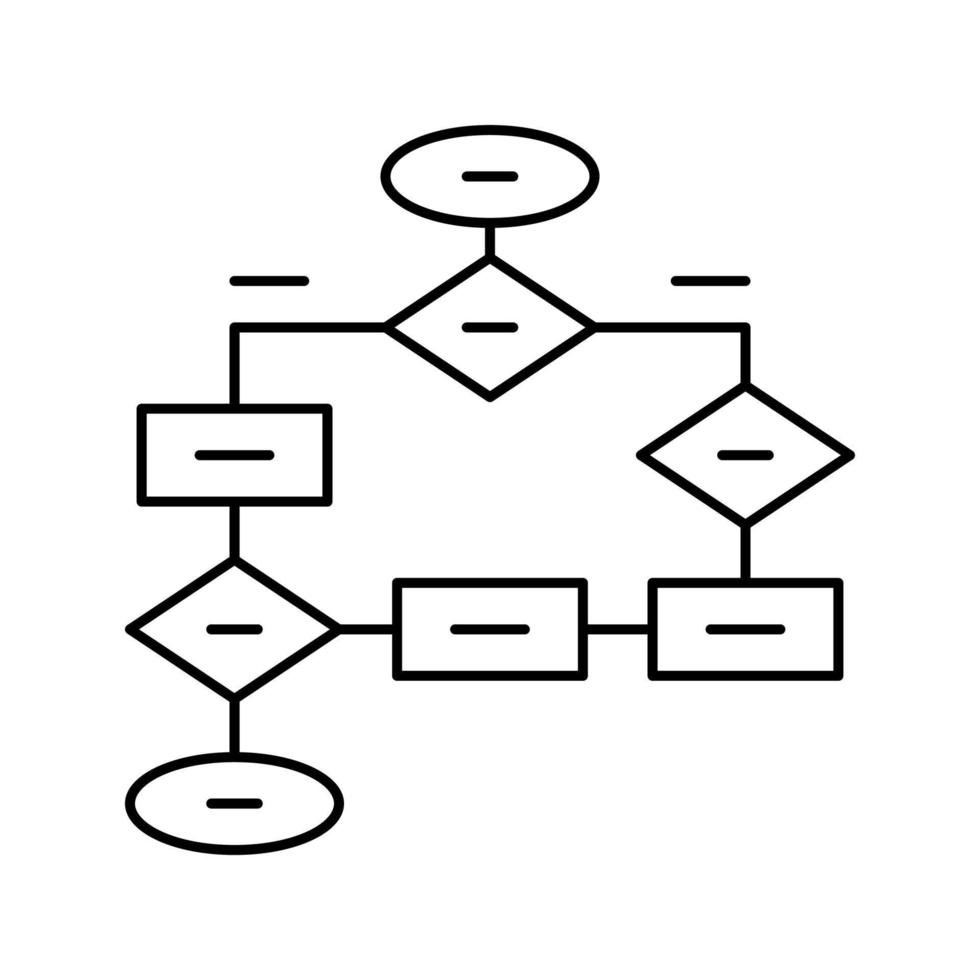 diagrama de flujo línea icono vector ilustración