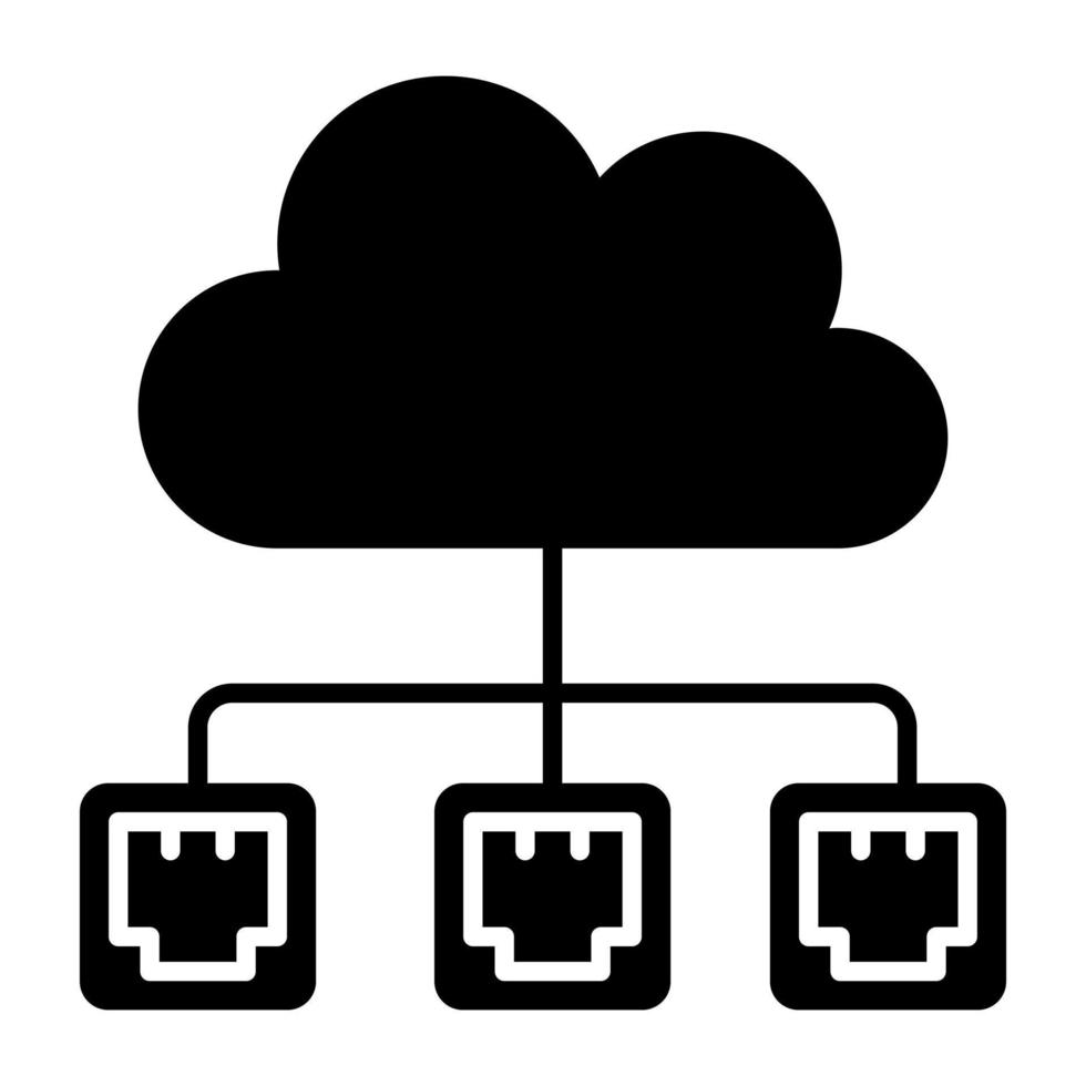 icono de descarga premium de redes en la nube vector