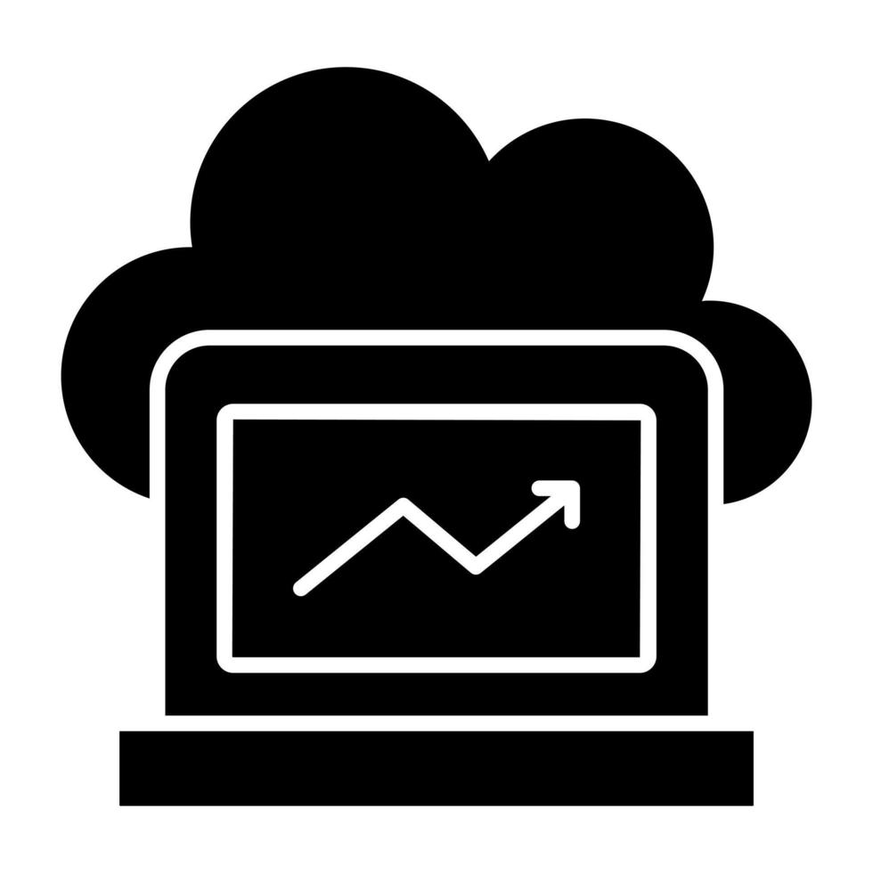 Editable design icon of cloud analytics vector