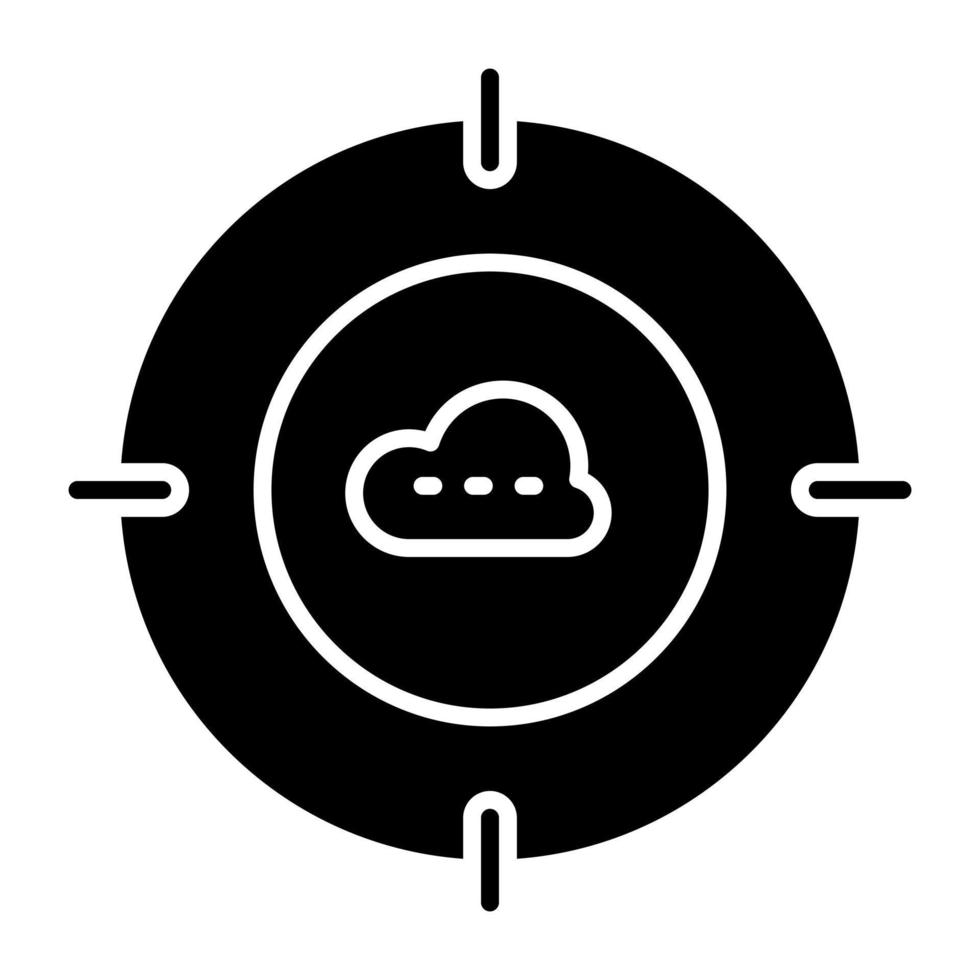 Creative design icon of cloud target vector