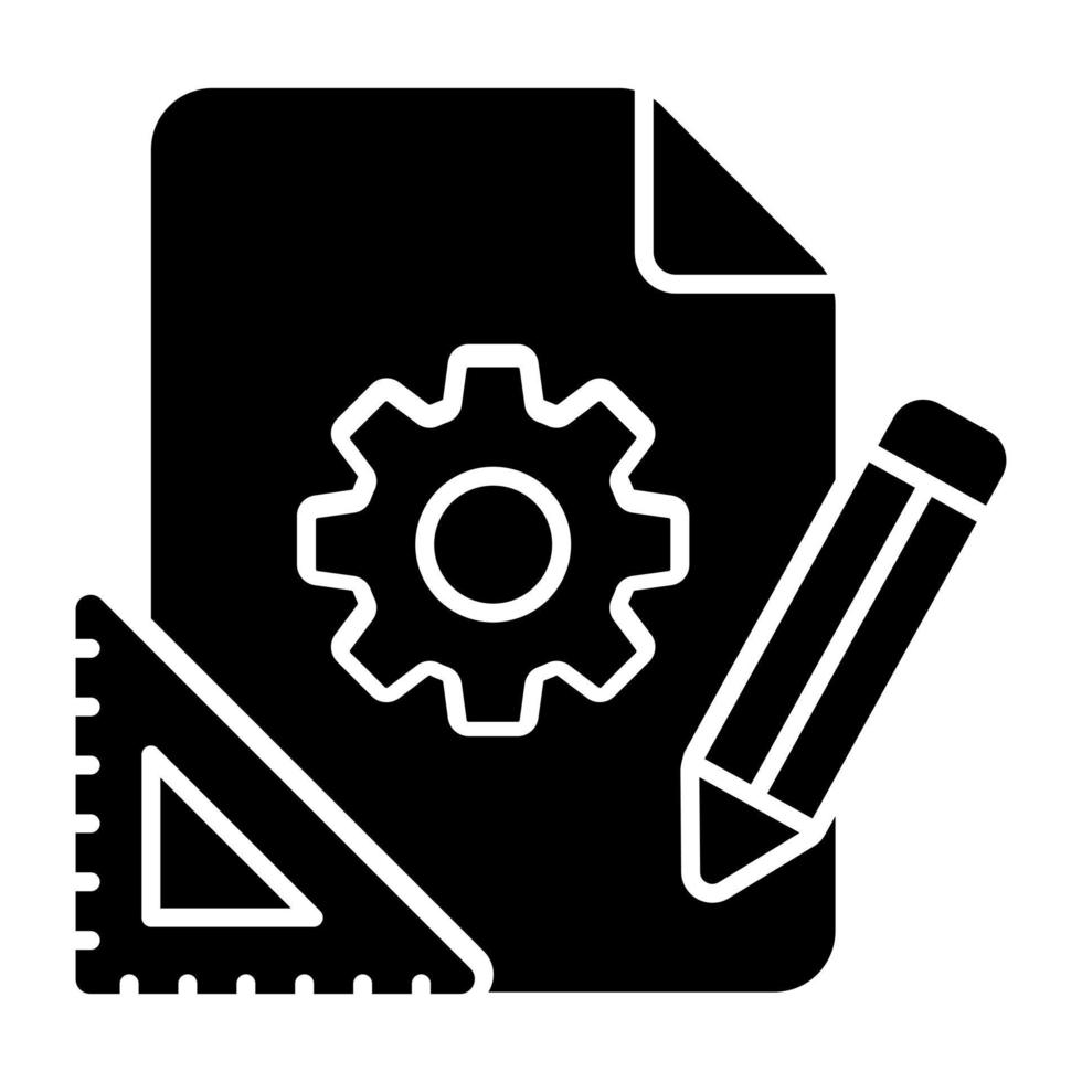 Solid design icon of drafting management vector