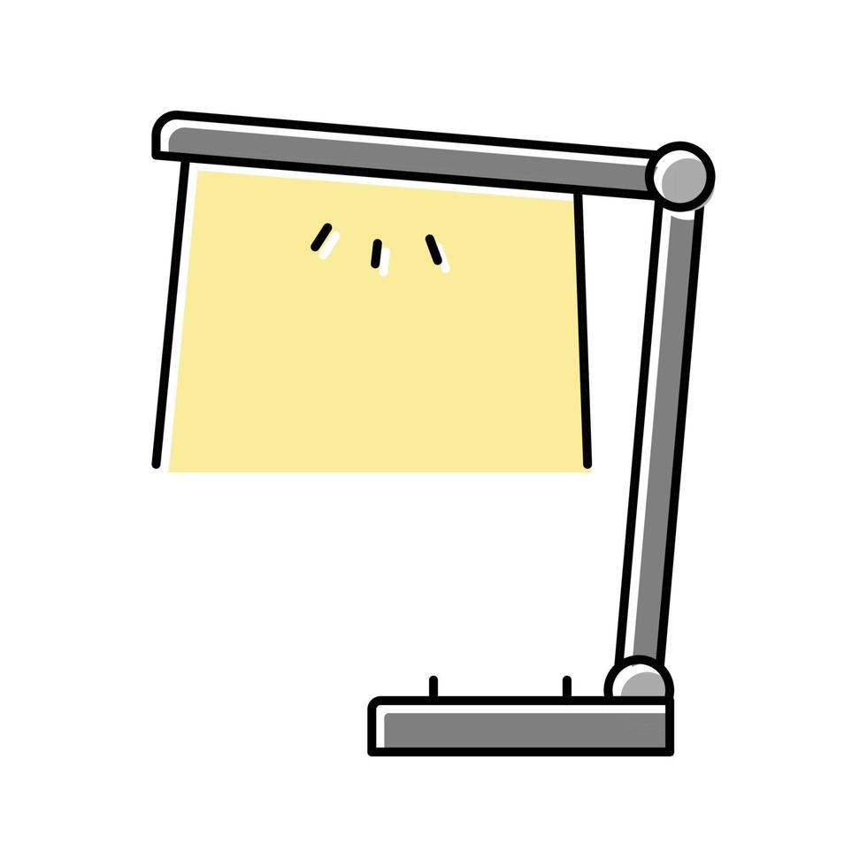 Ilustración de vector de icono de color de lámpara de escritorio led ancho