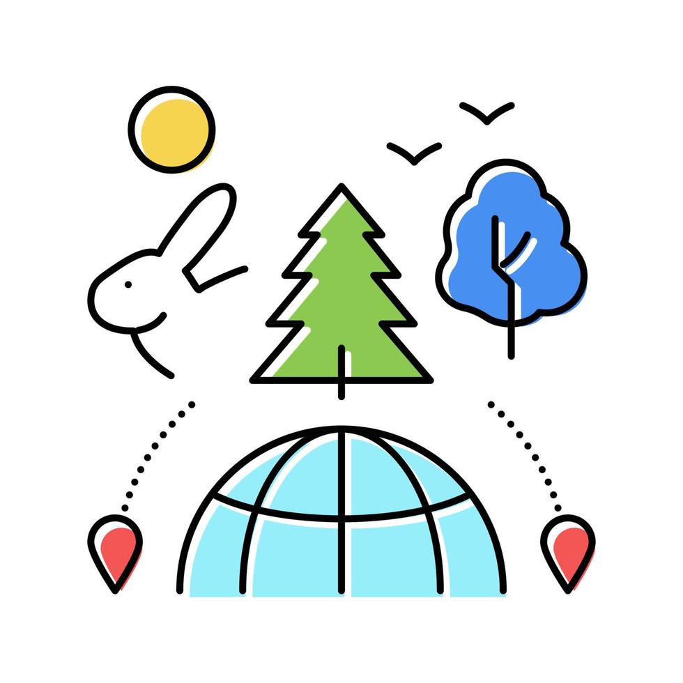 nature tourism color icon vector illustration