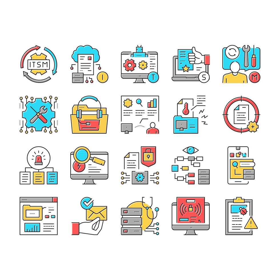 Incident Management Collection Icons Set Vector