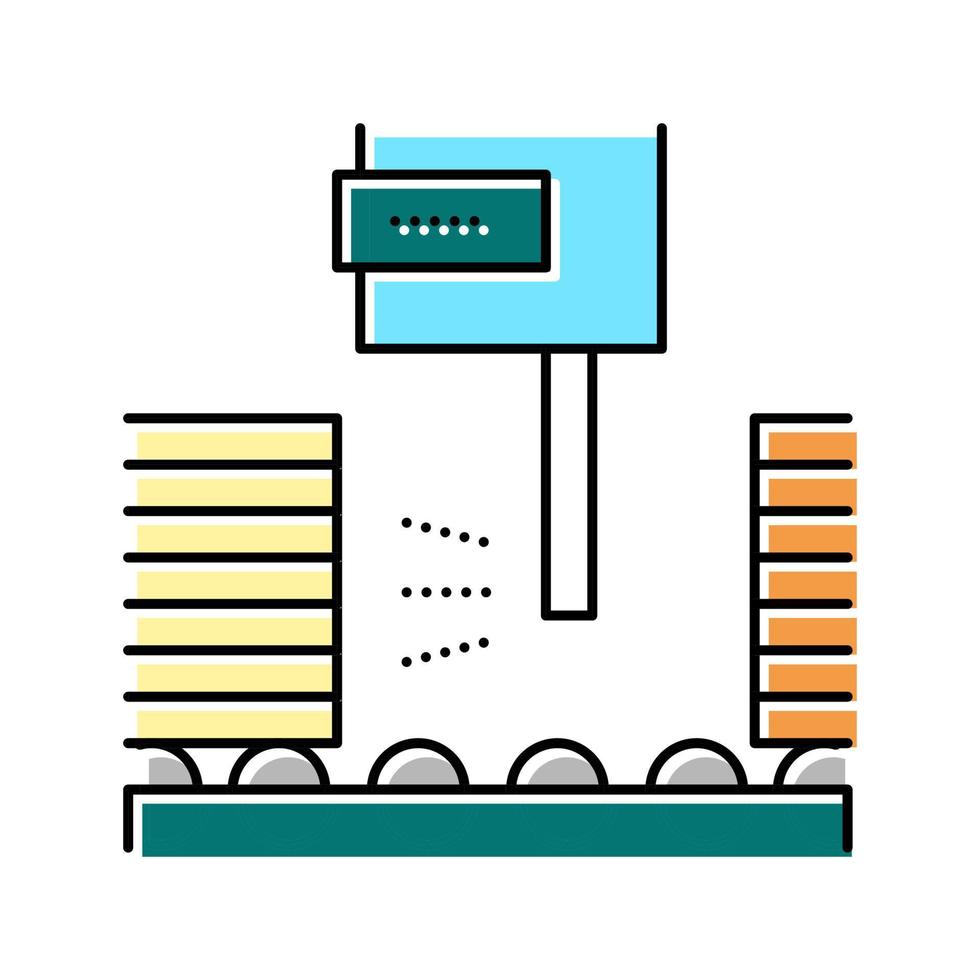 oiling wooden plank machine color icon vector illustration