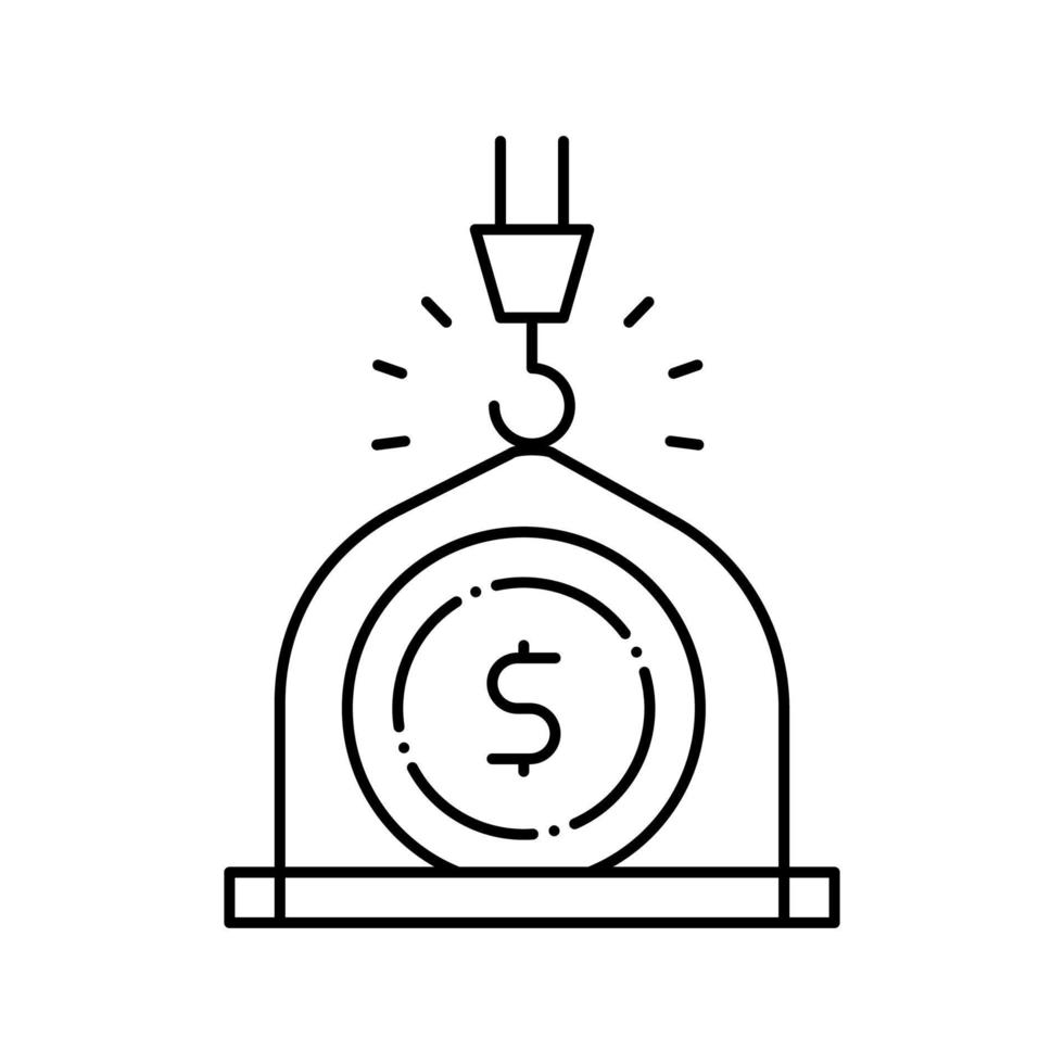peso de dinero riqueza línea icono vector ilustración