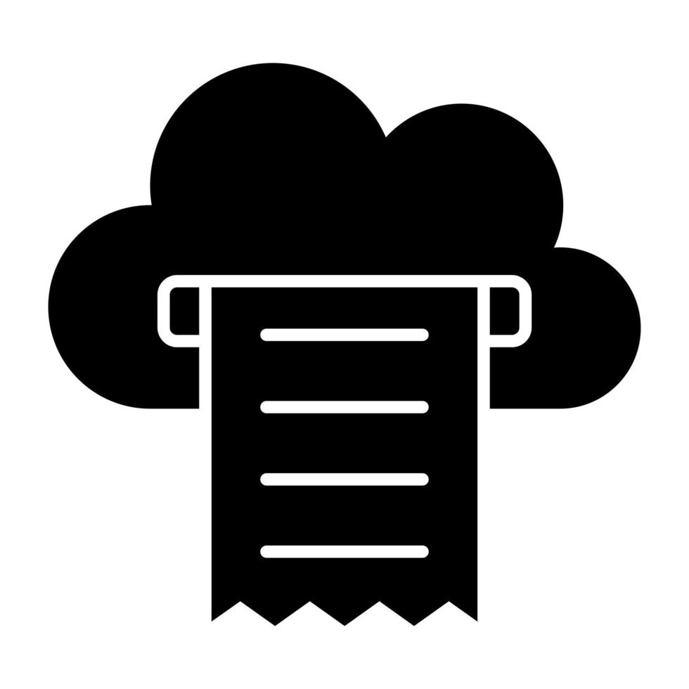 un diseño de icono de factura en la nube vector
