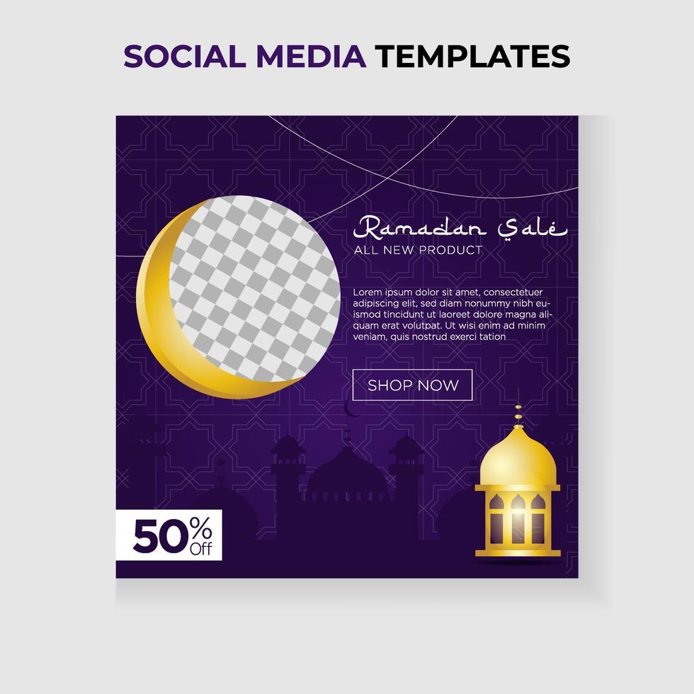 Vector ramadan social media post for the beauty and blessings of the holy month