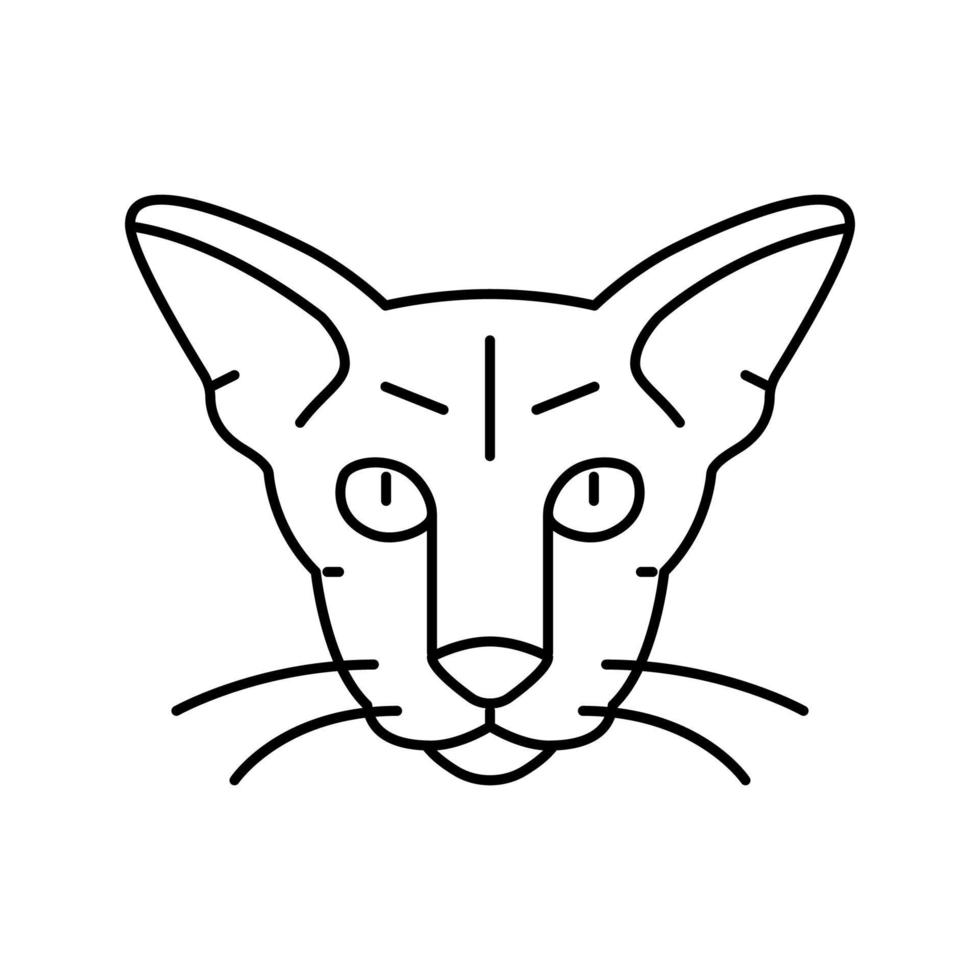gato oriental lindo mascota línea icono vector ilustración