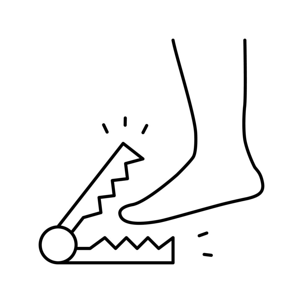 severe pain when walking line icon vector illustration