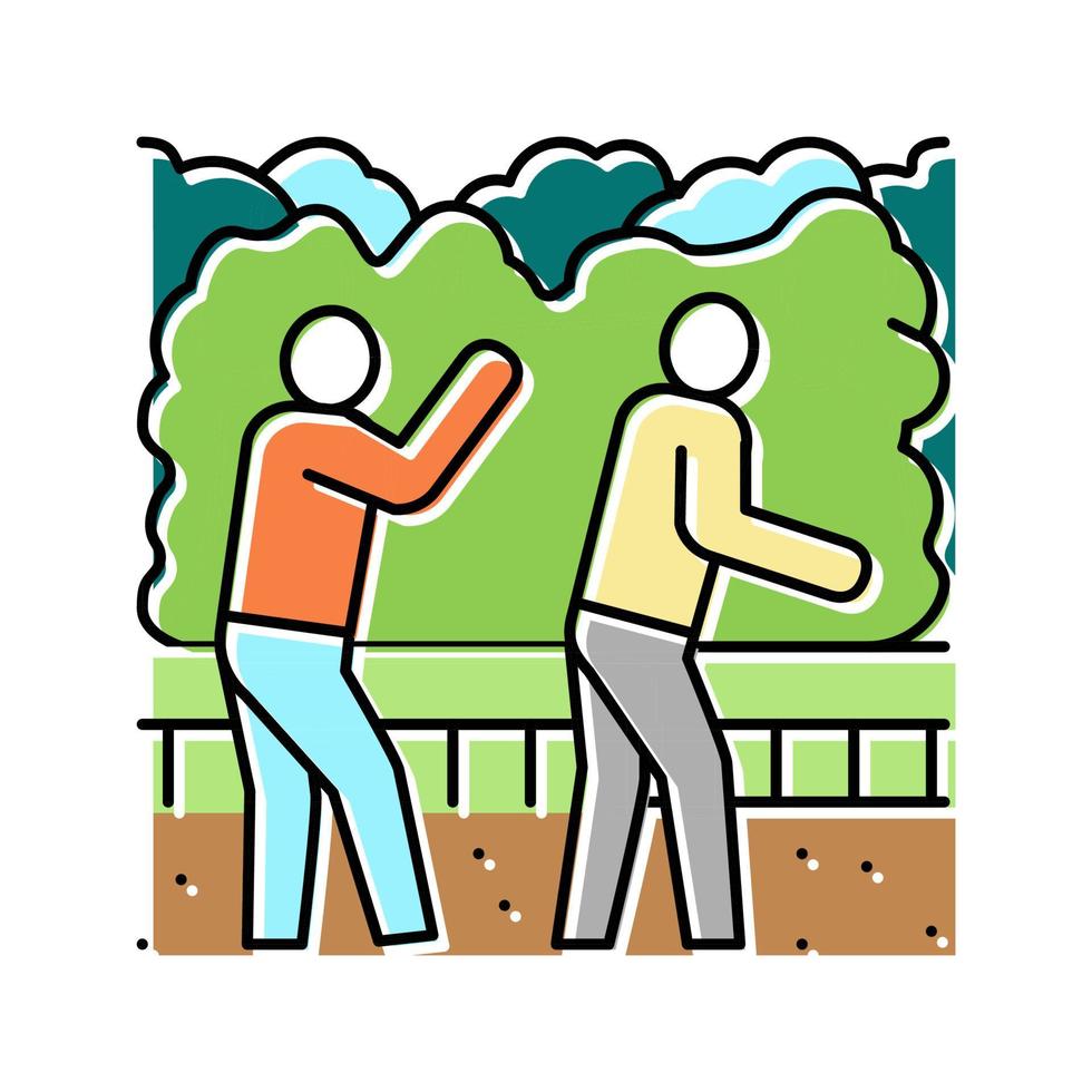 walk people park color icon vector illustration