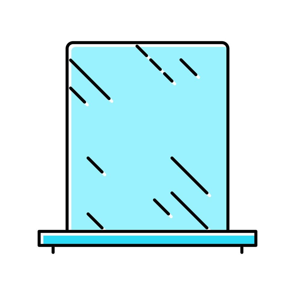 baño espejo color icono vector ilustración