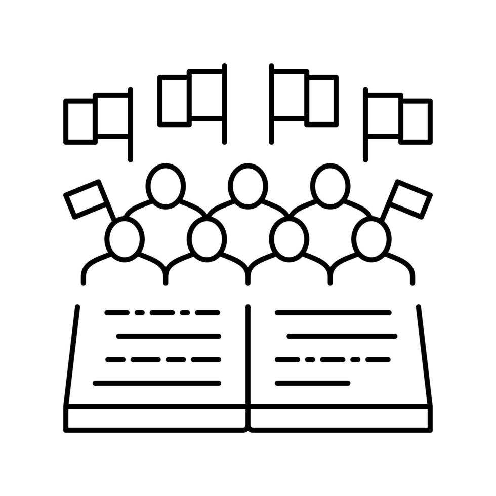 minority rights line icon vector illustration