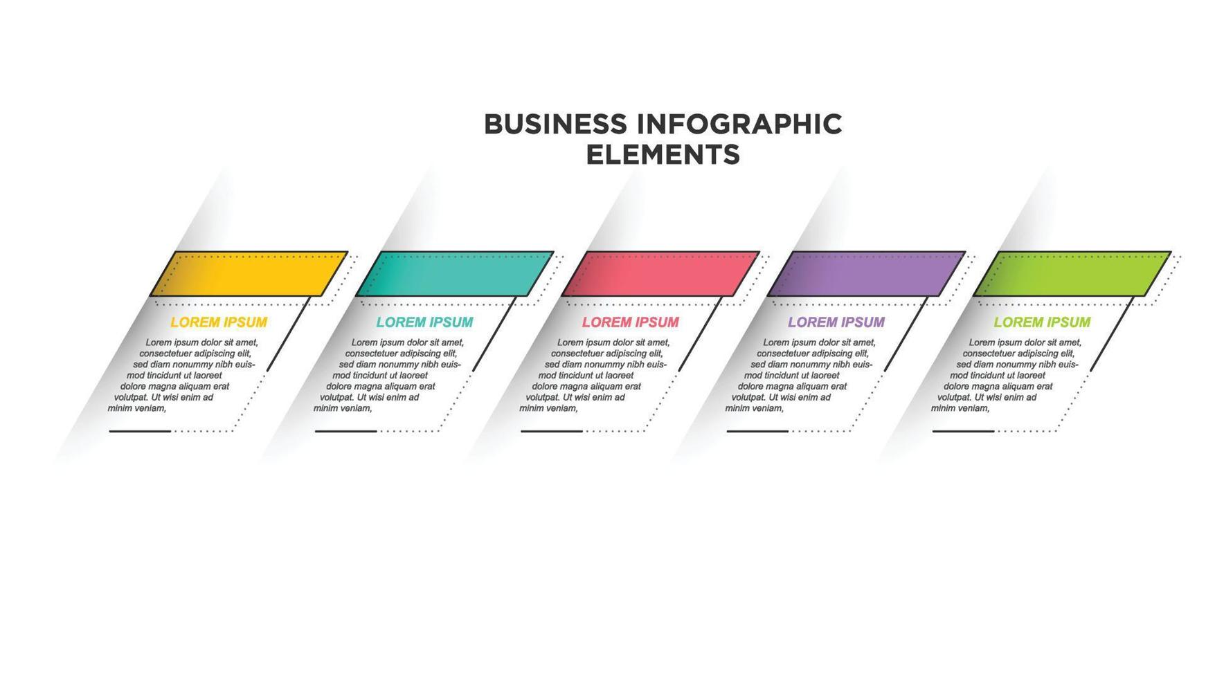 infografías para el concepto de negocio con iconos y 5 opciones o pasos. para contenido, diagrama, diagrama de flujo, pasos, partes, infografías de línea de tiempo, flujo de trabajo, gráfico. vector