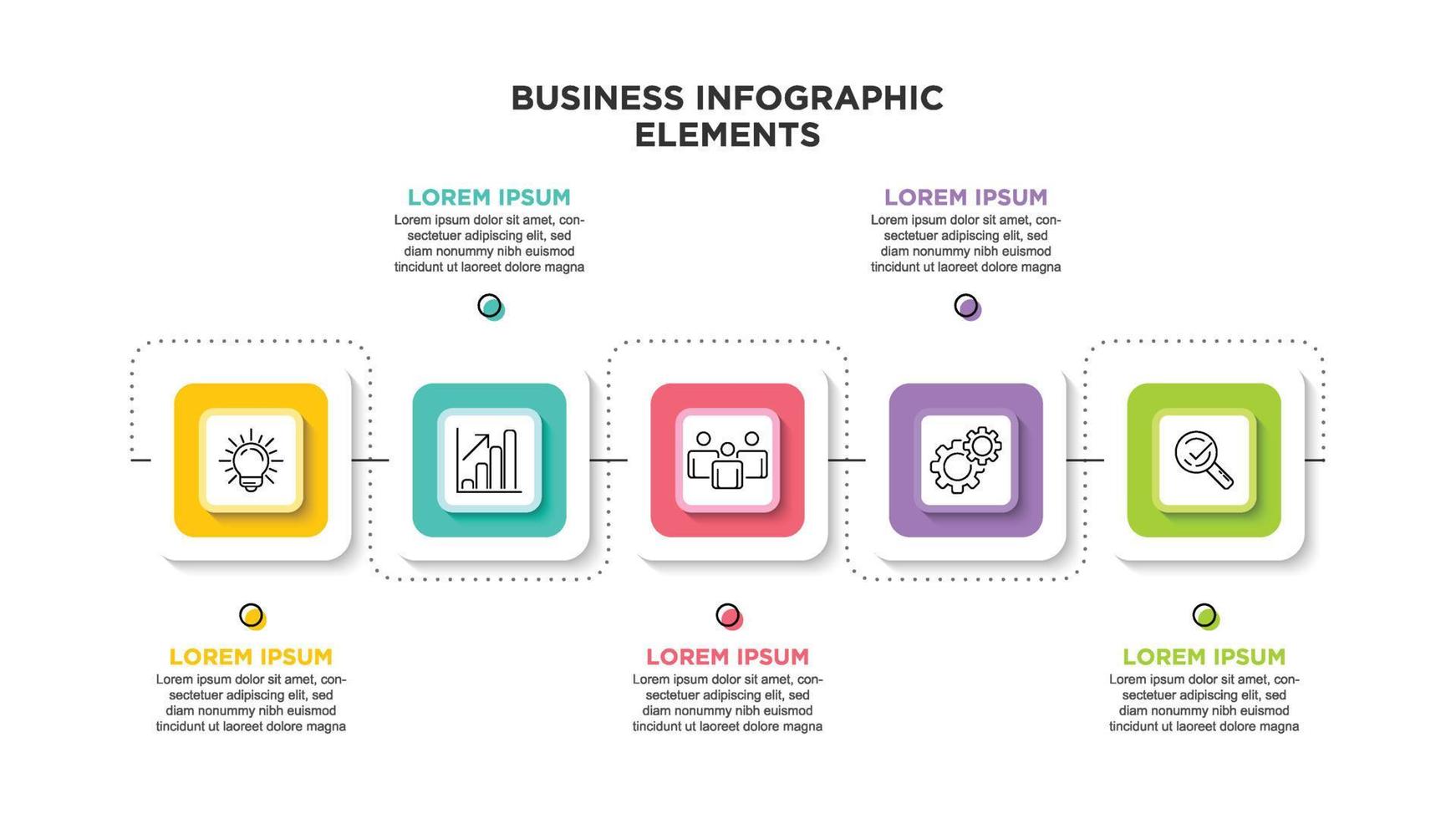 Business infographic template with 5 options. For content, diagram, flowchart, steps, parts, timeline infographics, workflow, chart. vector