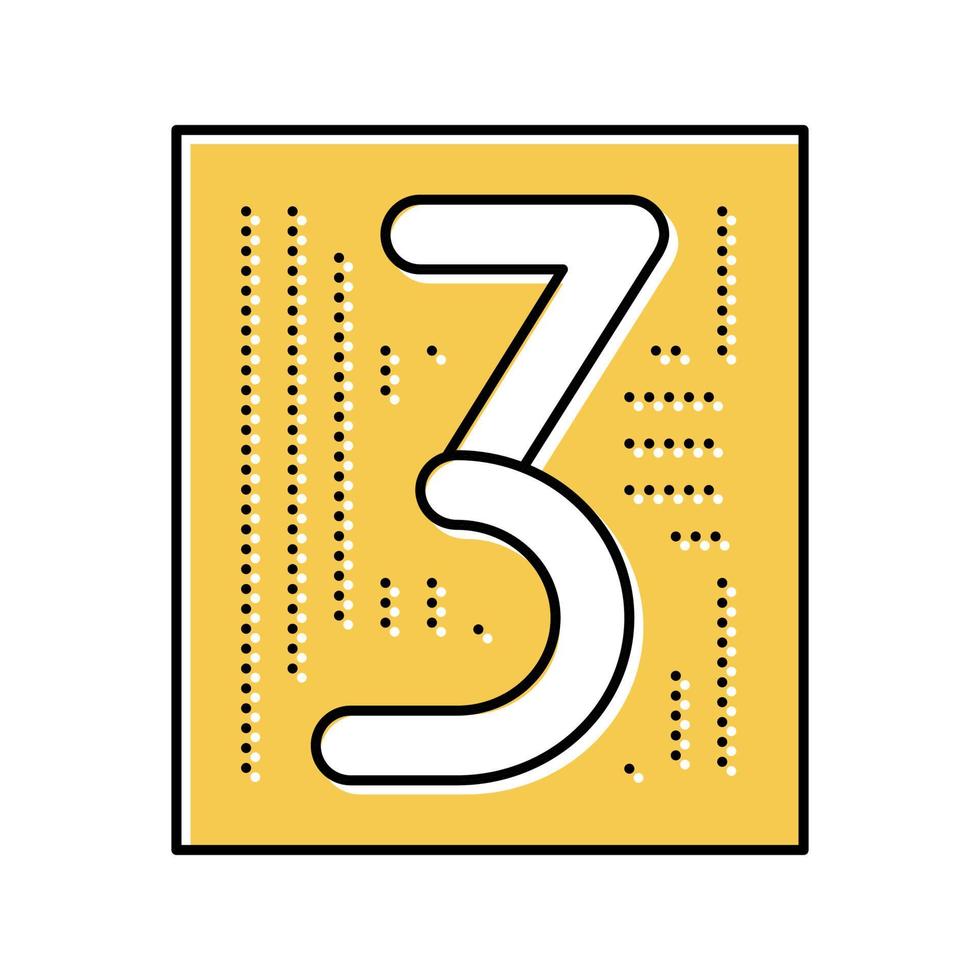 third number color icon vector illustration