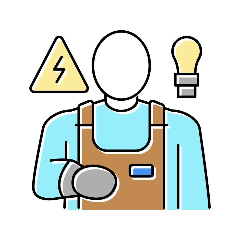 electrician worker color icon vector illustration