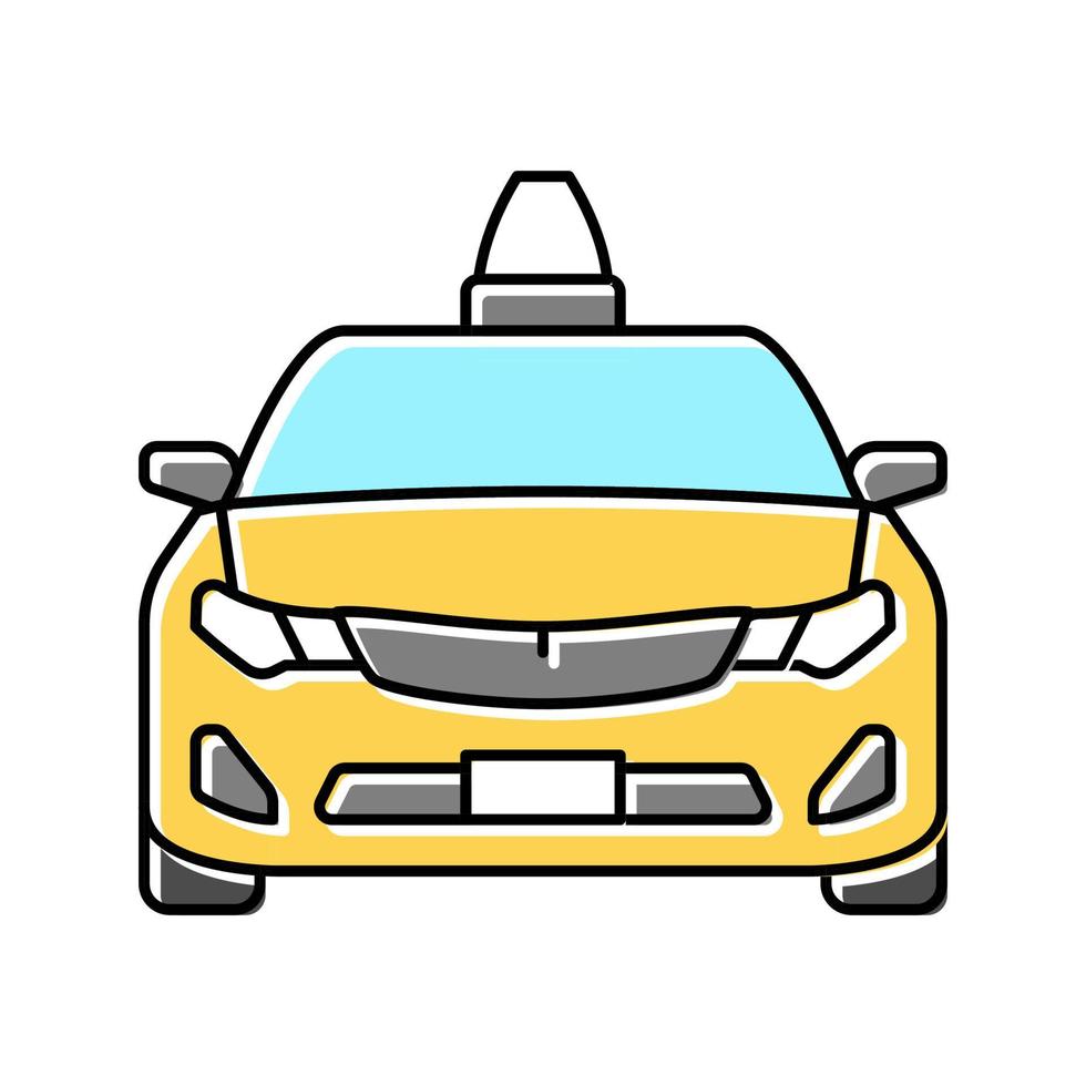 taxi transport vehicle color icon vector illustration