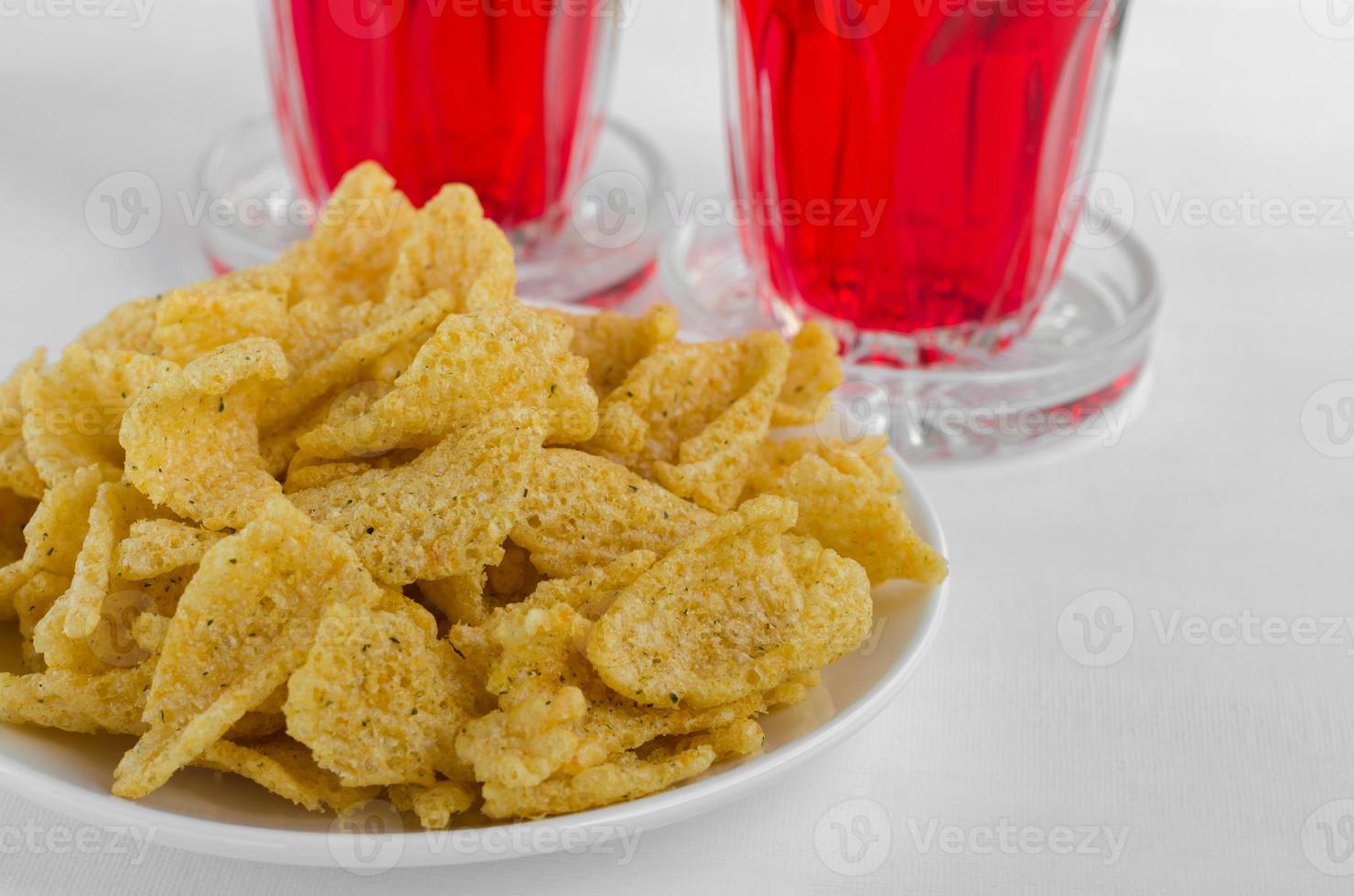 Crispy Snack with Soft Drink for Relaxing Time photo