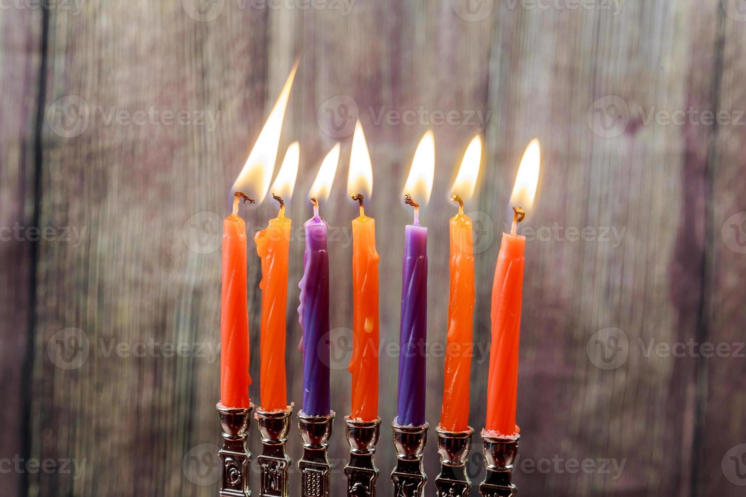 Hanukkah with menorah traditional photo
