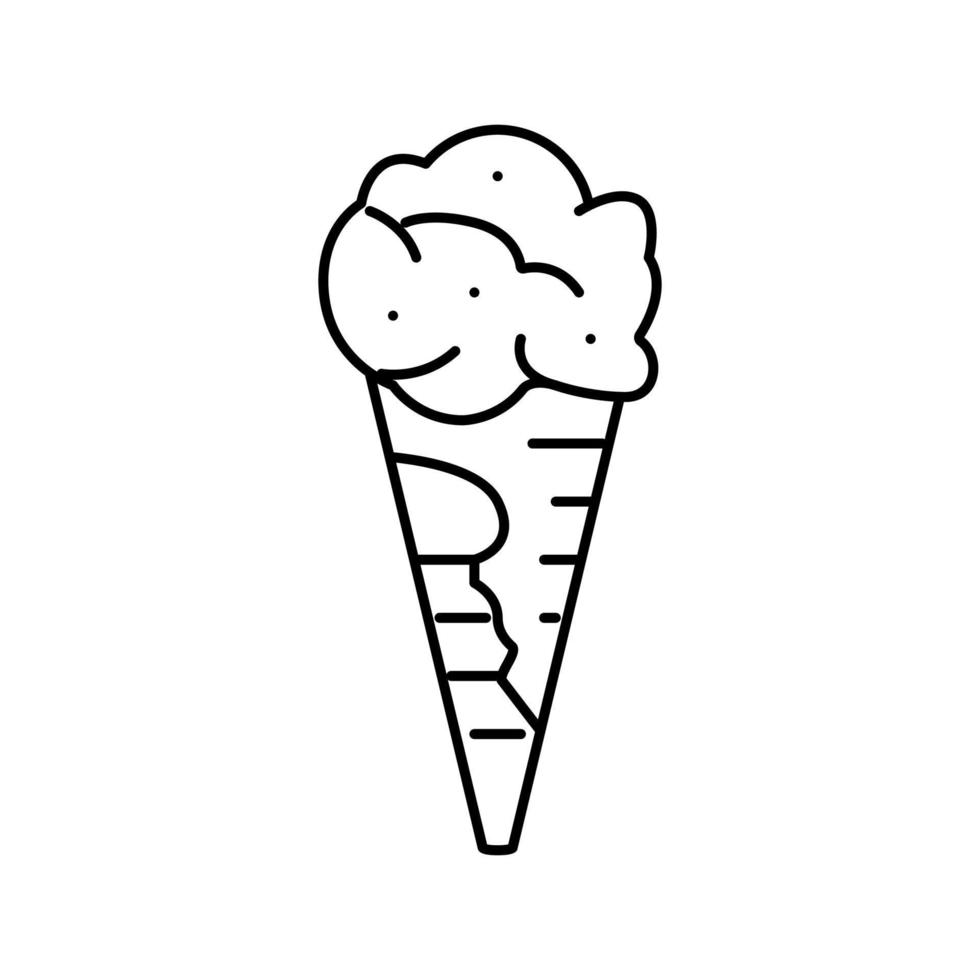 Ilustración de vector de icono de línea de helado italiano