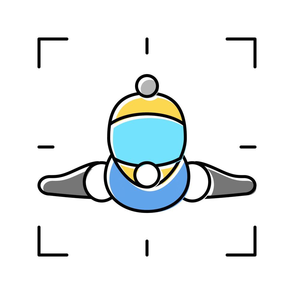 wingsuit sportsman make video color icon vector illustration