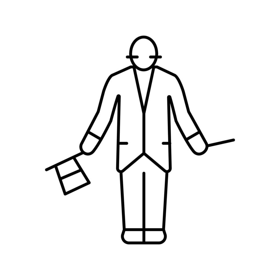 magician performance line icon vector illustration
