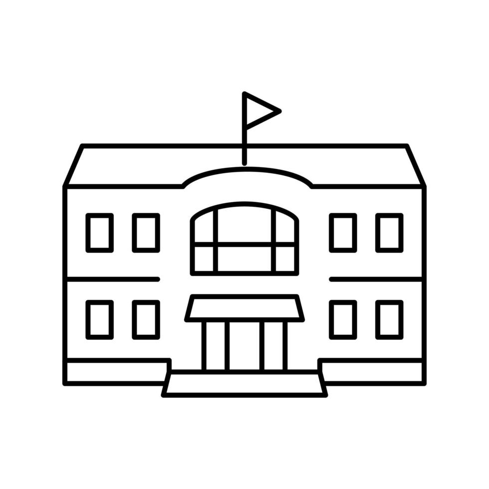 club edificio golf línea icono vector ilustración