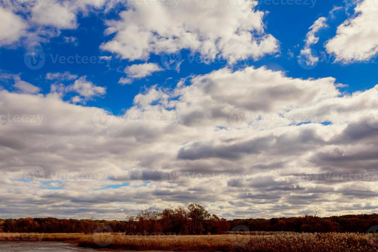 bright beautiful blue sky with clouds photo