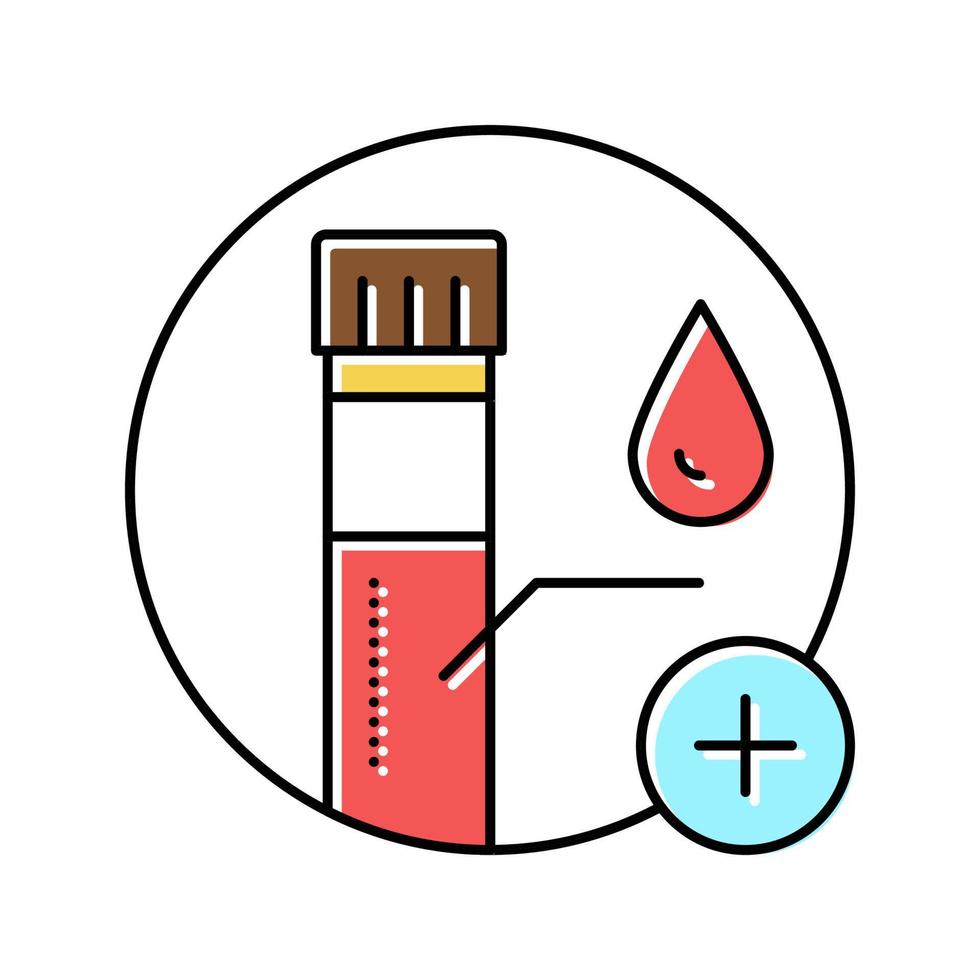 ilustración de vector de icono de color de biopsia de sangre