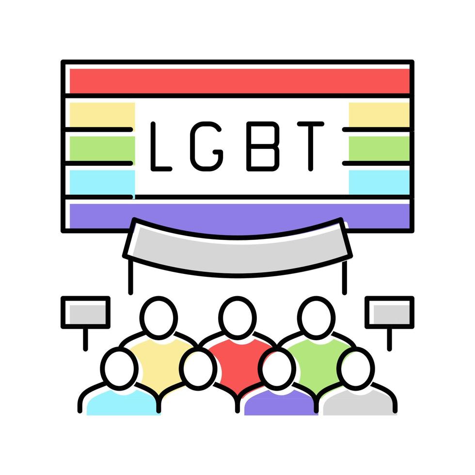 lgbt rights color icon vector illustration