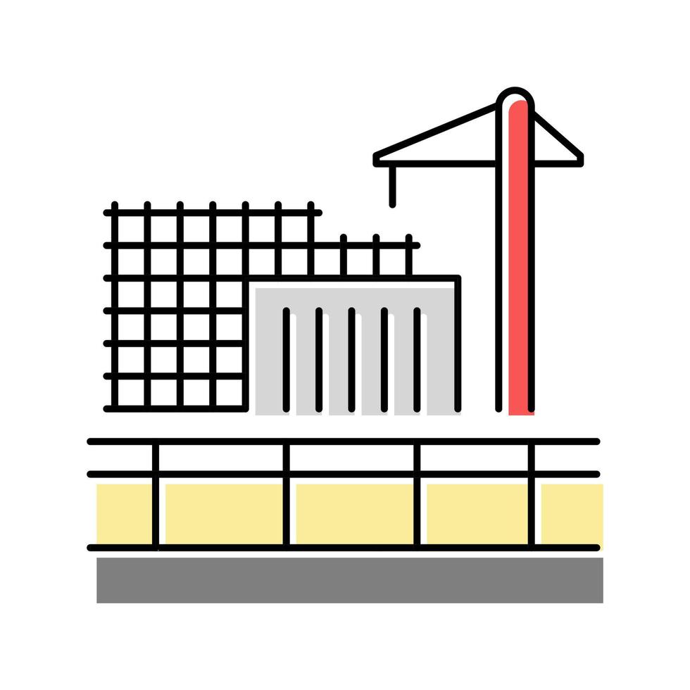 ilustración de vector de icono de color de construcción de edificio