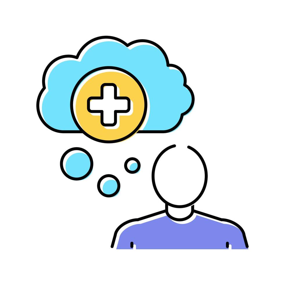 mania psychological problems color icon vector illustration