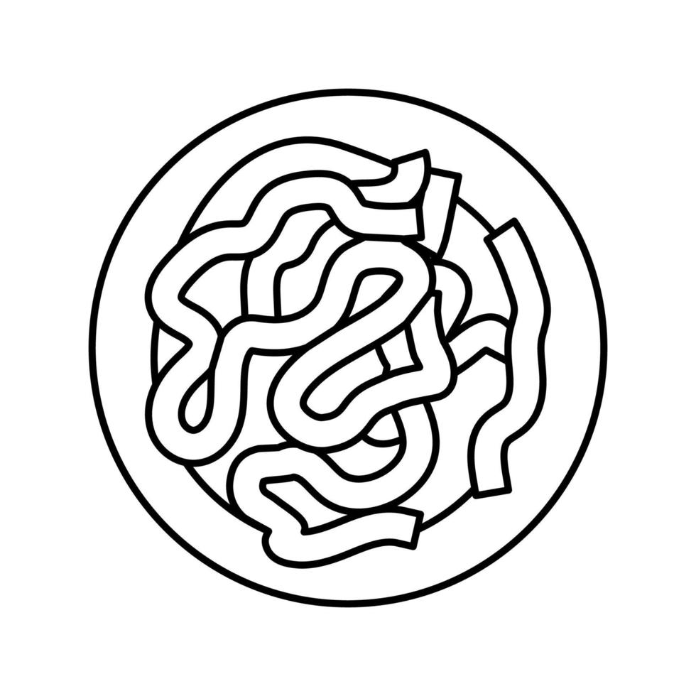 Ilustración de vector de icono de línea de batata de pasta