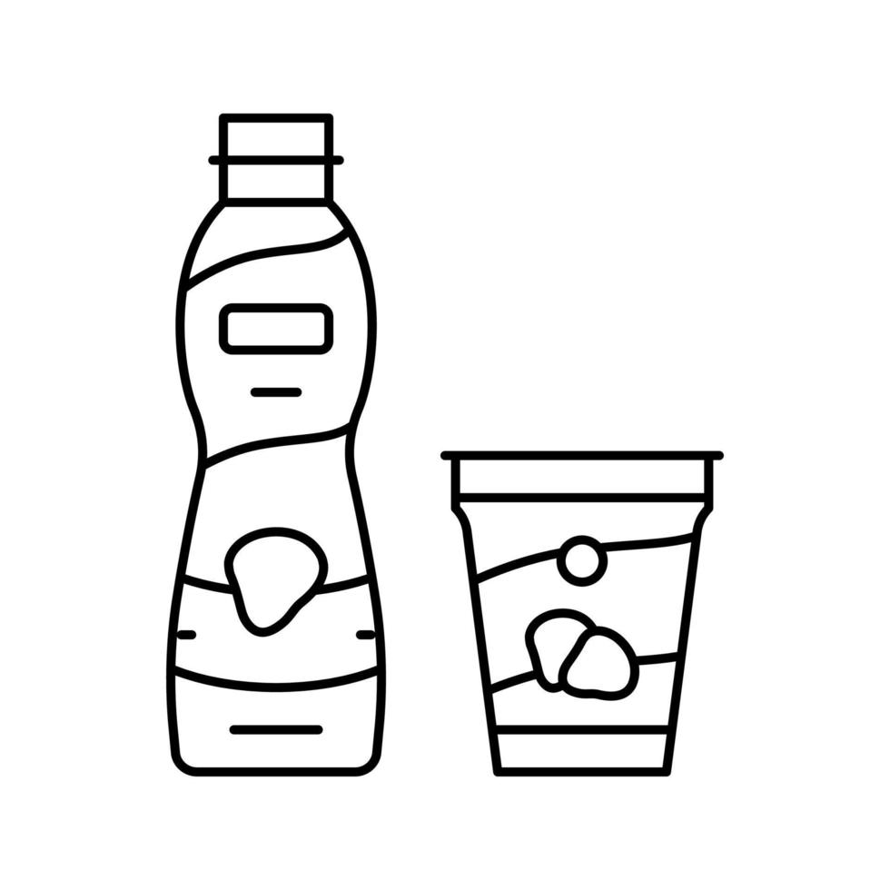 strawberry yogurt line icon vector illustration