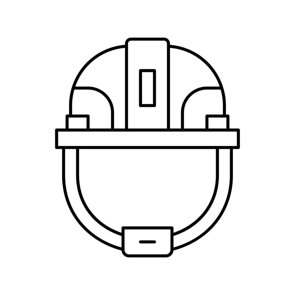 casco cabeza proteger línea icono vector ilustración