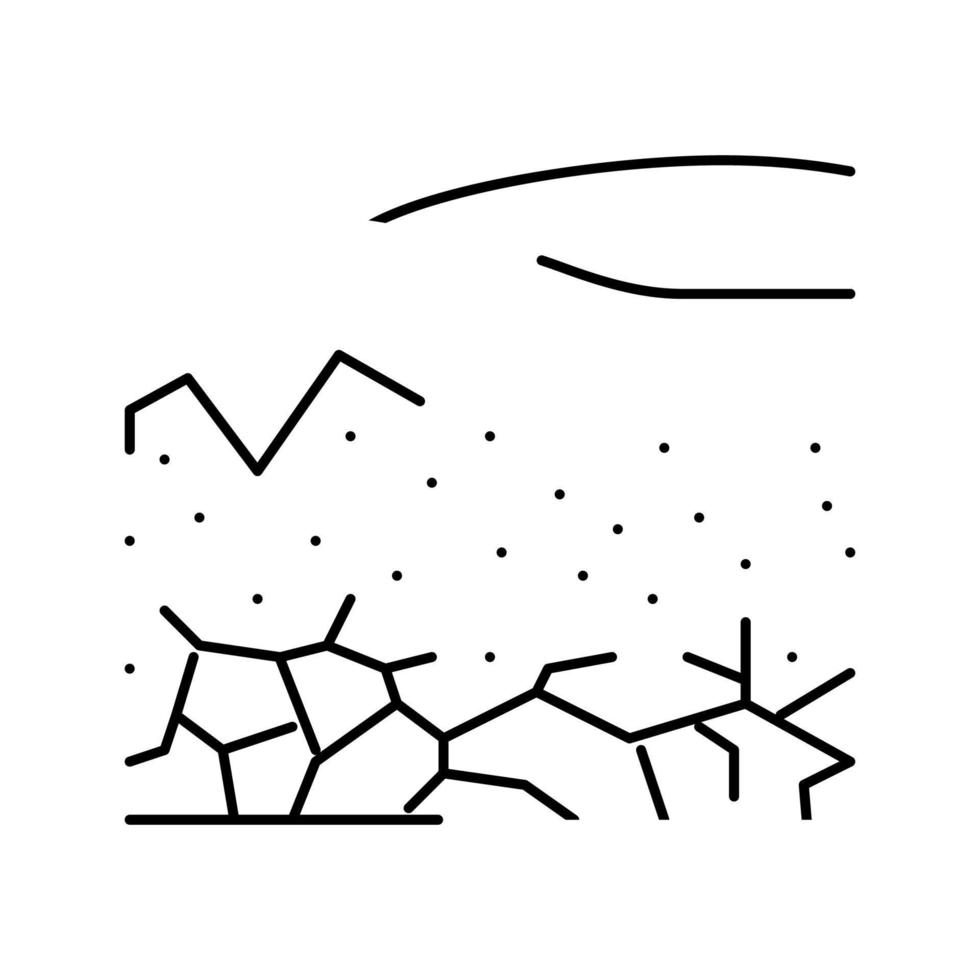 río seco línea icono vector ilustración