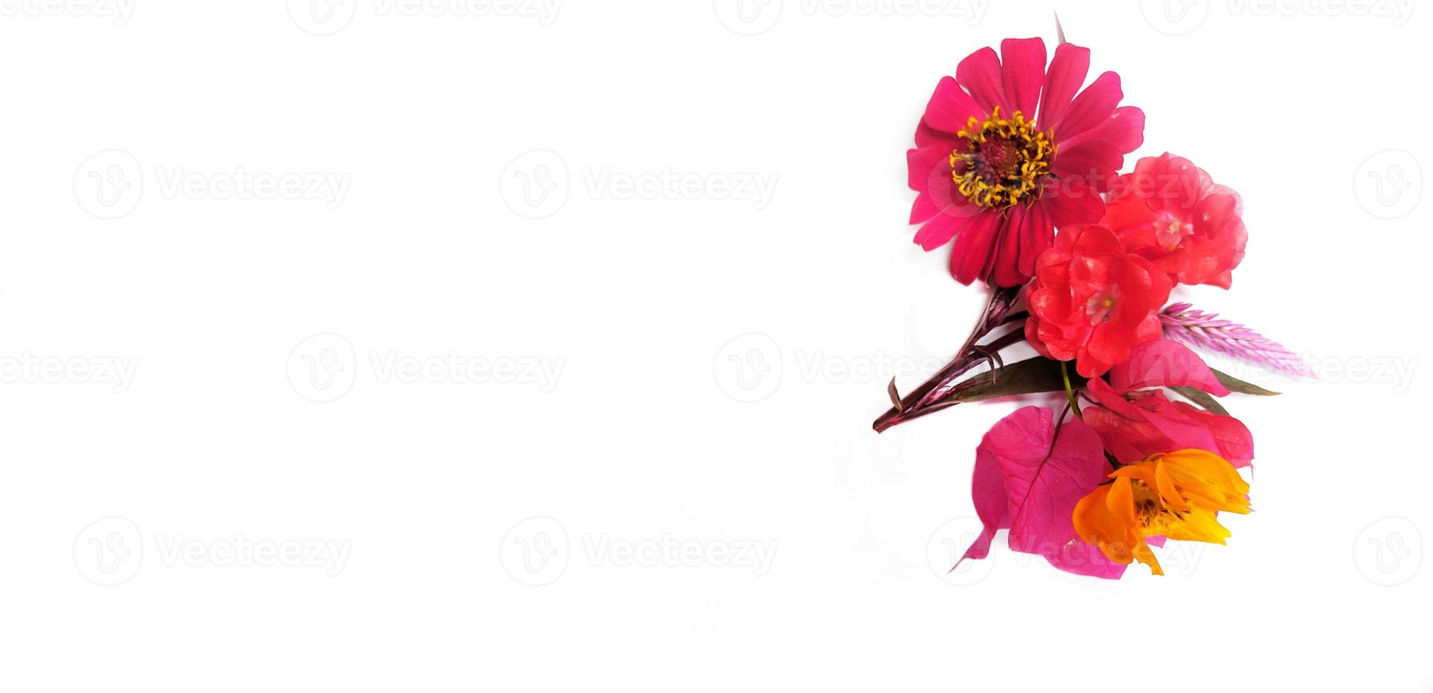 ramo de flores aislado sobre fondo blanco foto