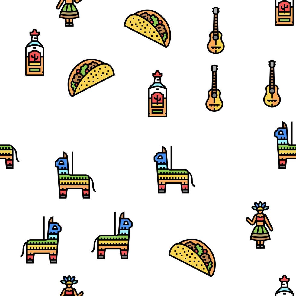 South America Scape And Tradition vector seamless pattern