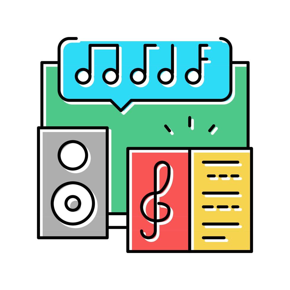 music school lesson color icon vector illustration