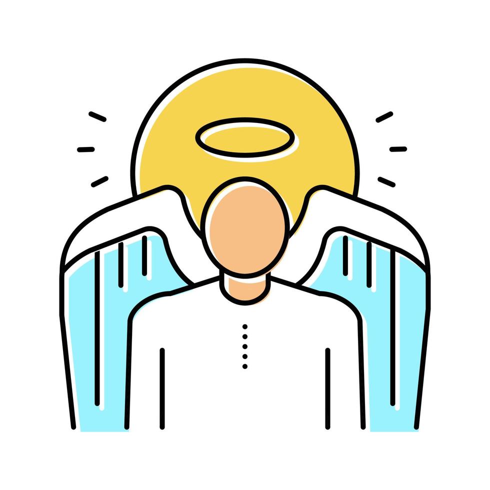 ángel cristianismo color icono vector ilustración