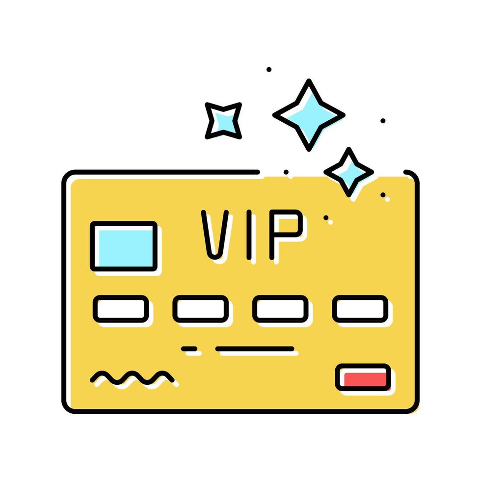 vip premium line card color icon vector illustration