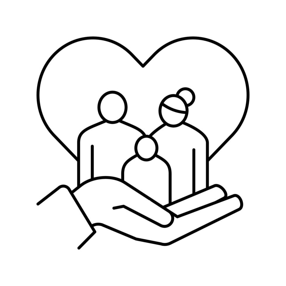 adopted child line icon vector illustration