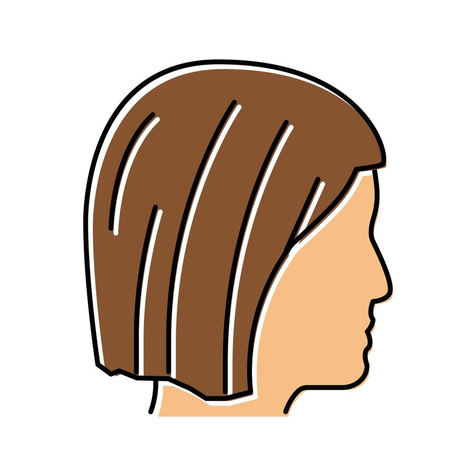 ilustración de vector de icono de color de pelo corto